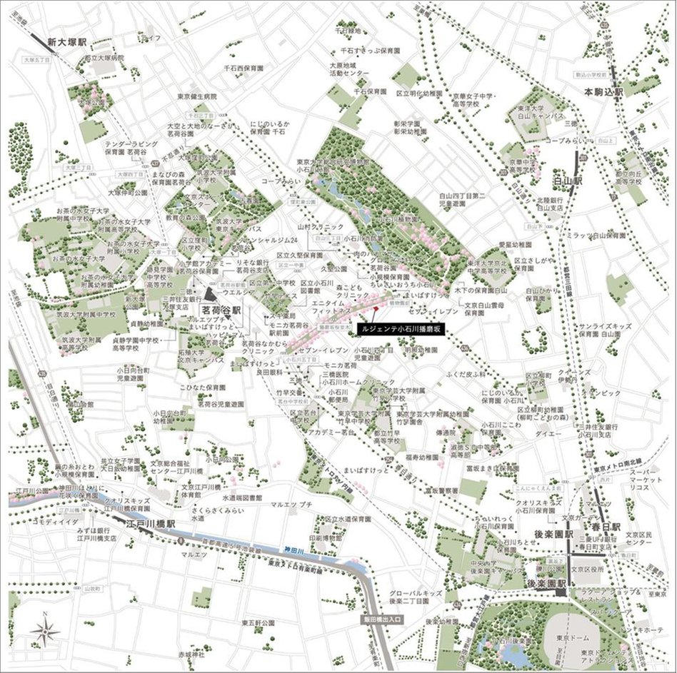 ルジェンテ小石川播磨坂の現地案内図