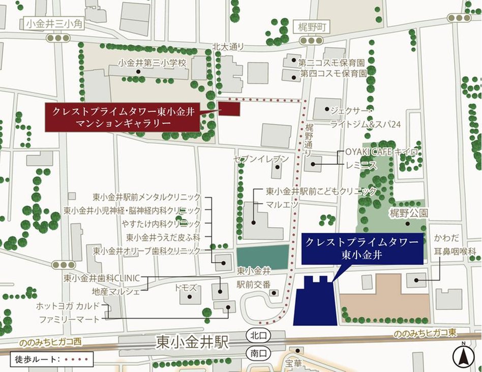 クレストプライムタワー東小金井の現地案内図