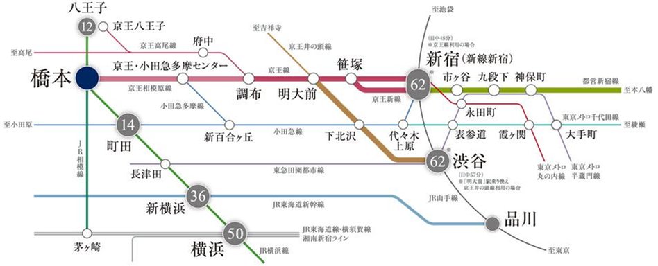 ブランズタワー橋本の交通アクセス図