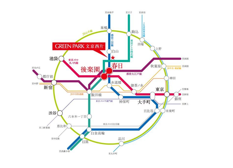 GREEN PARK 文京西片の交通アクセス図