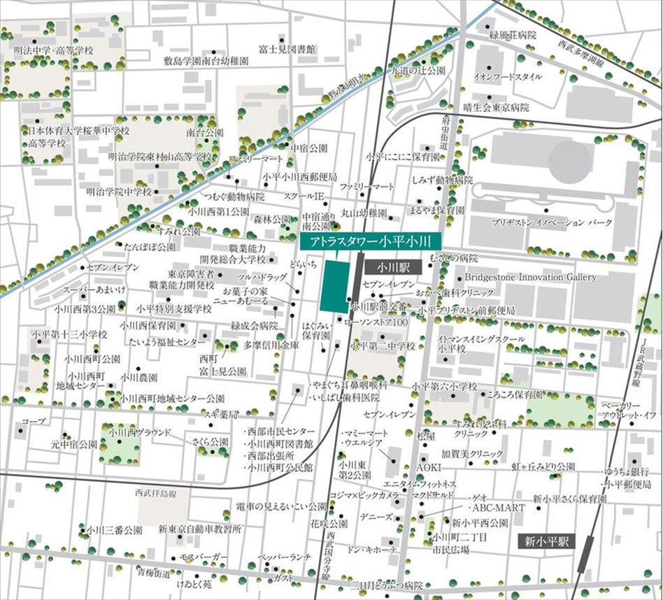 アトラスタワー小平小川の現地案内図