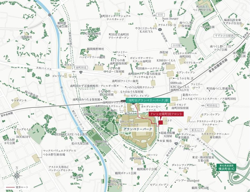 ドレッセ南町田フロントの現地案内図