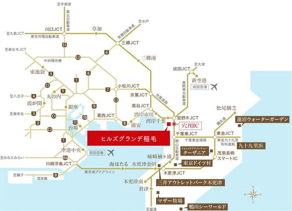 ヒルズグランデ稲毛の交通アクセス図