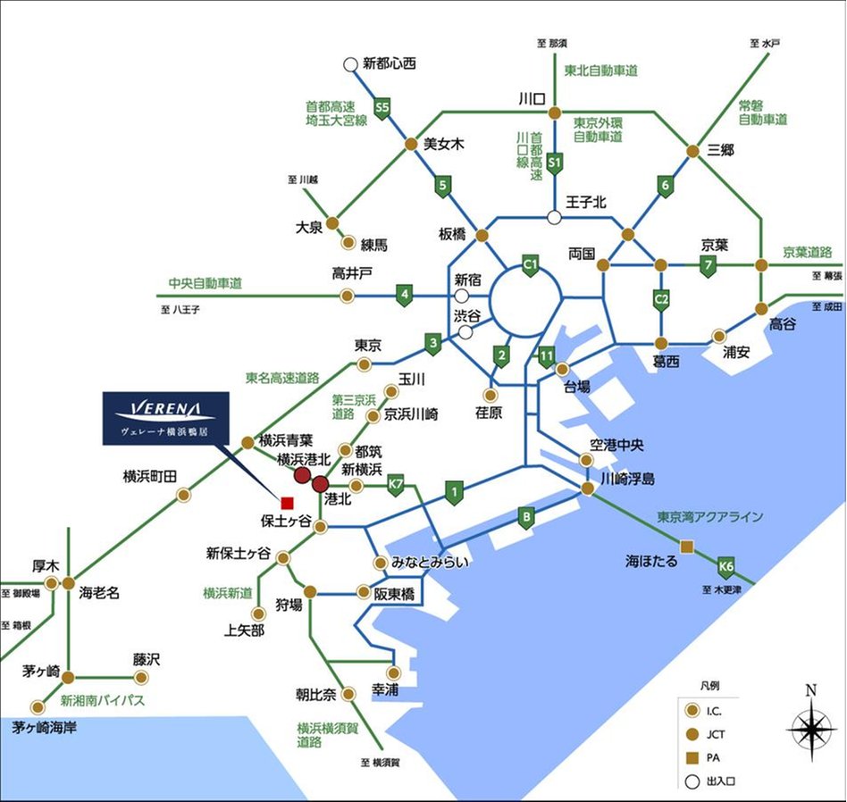 ヴェレーナ横浜鴨居の交通アクセス図