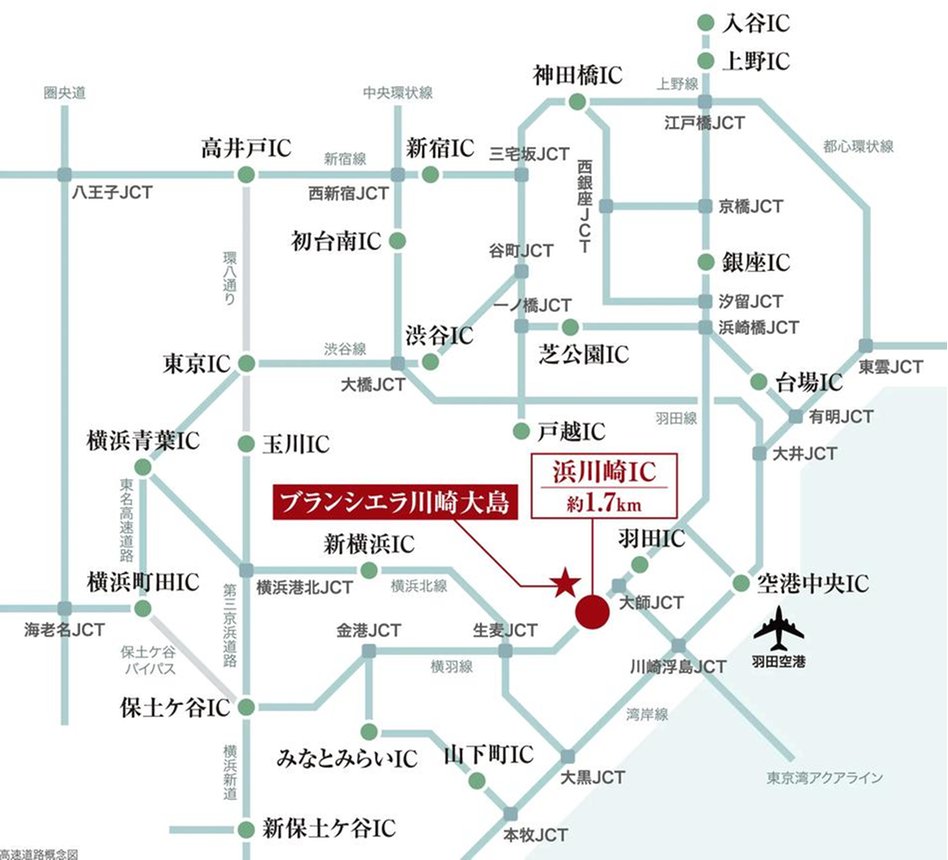 ブランシエラ川崎大島の交通アクセス図