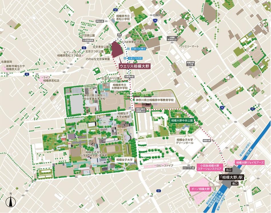 ウエリス相模大野の現地案内図