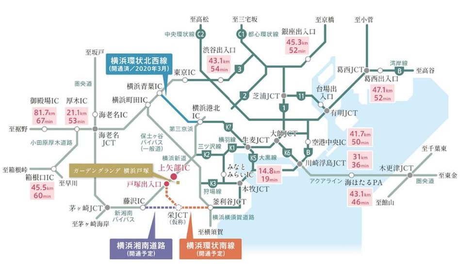 ガーデングランデ横浜戸塚の交通アクセス図