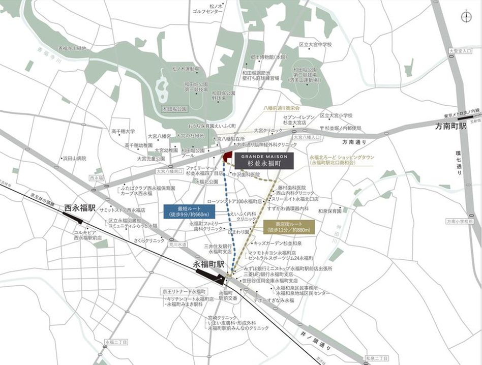グランドメゾン杉並永福町の現地案内図