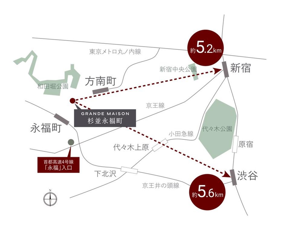 グランドメゾン杉並永福町の交通アクセス図