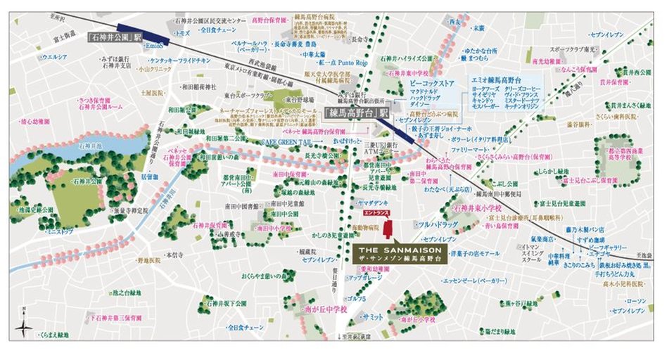 ザ・サンメゾン練馬高野台の現地案内図