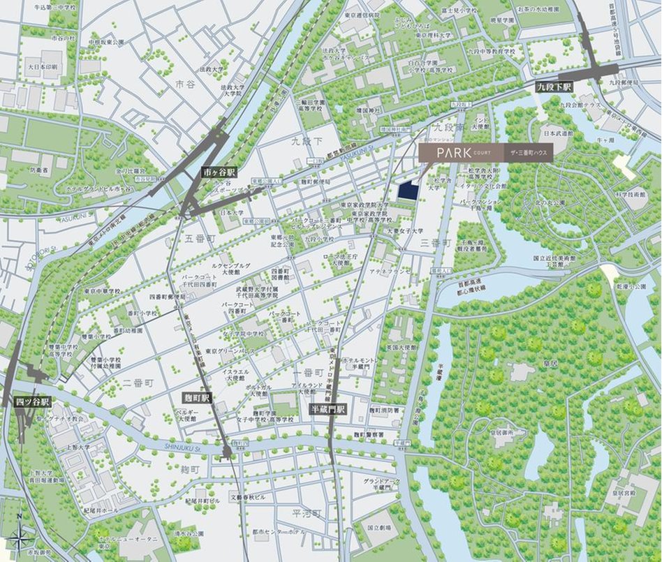 パークコート ザ・三番町ハウスの現地案内図