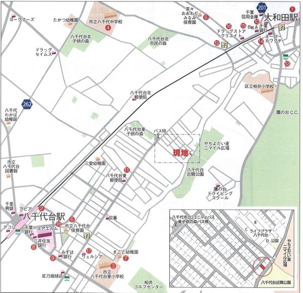 グラートカーサ八千代台8　【一戸建て】 現地案内図