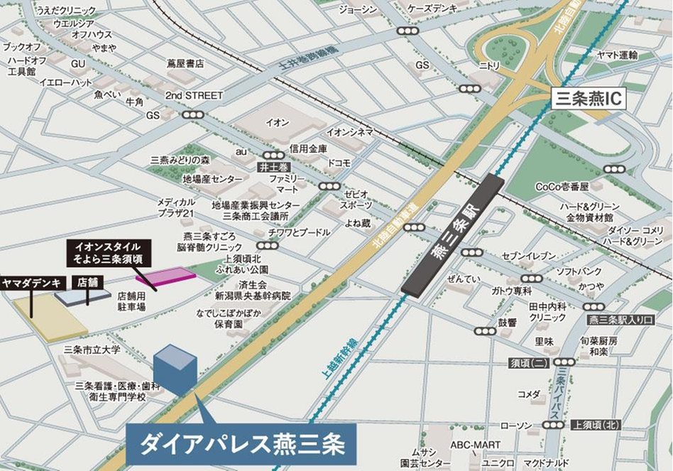 ダイアパレス燕三条の現地案内図