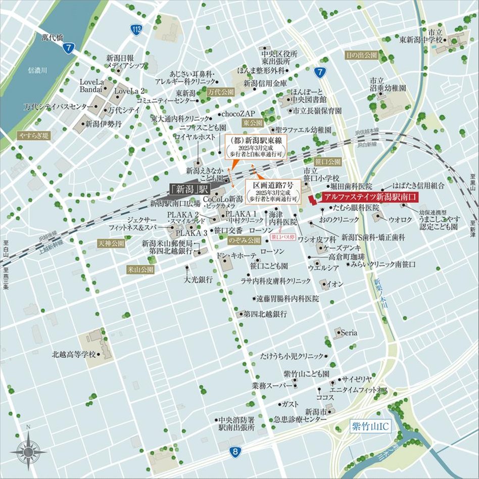 アルファステイツ新潟駅南口の現地案内図