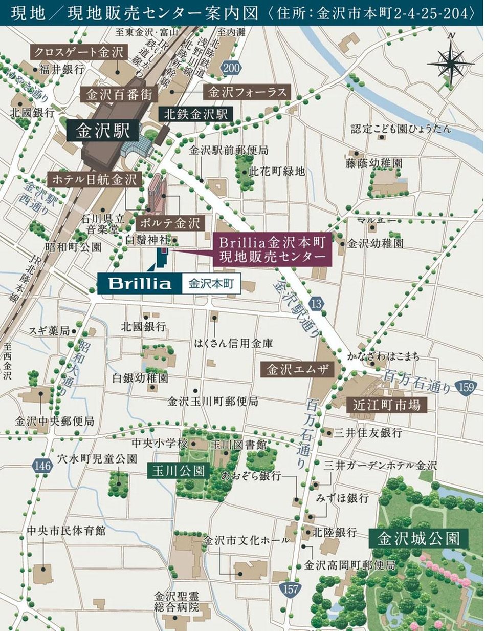 Brillia(ブリリア)金沢本町の現地案内図