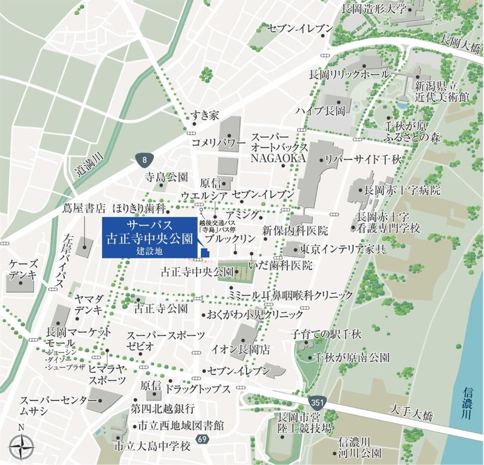 サーパス古正寺中央公園の現地案内図