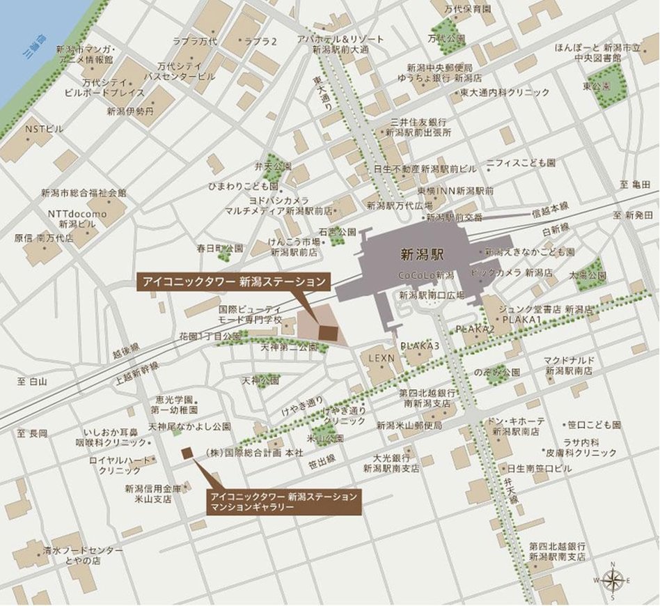 アイコニックタワー新潟ステーションの現地案内図