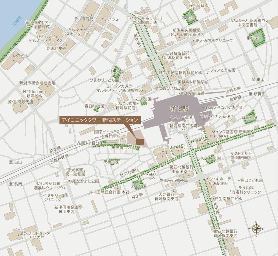 アイコニックタワー新潟ステーションの現地案内図