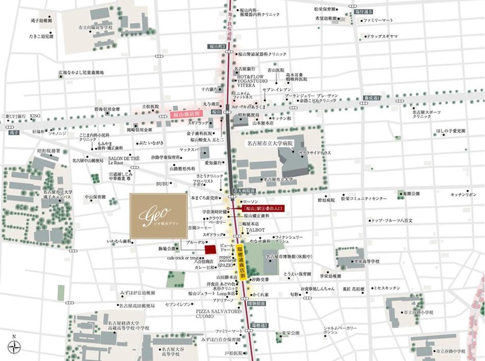 ジオ桜山グランの現地案内図