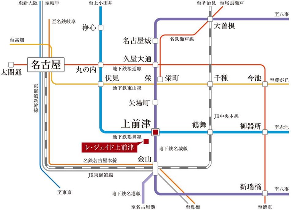 レ・ジェイド上前津の交通アクセス図