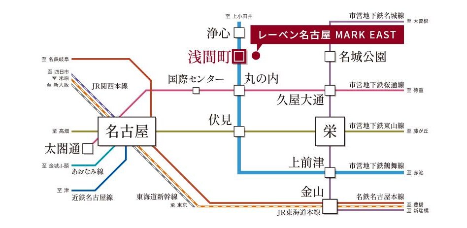 レーベン名古屋 MARK EASTの交通アクセス図