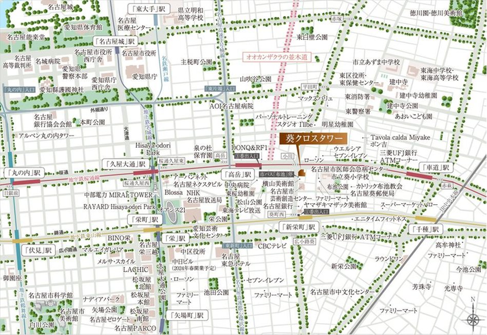 葵クロスタワーの現地案内図