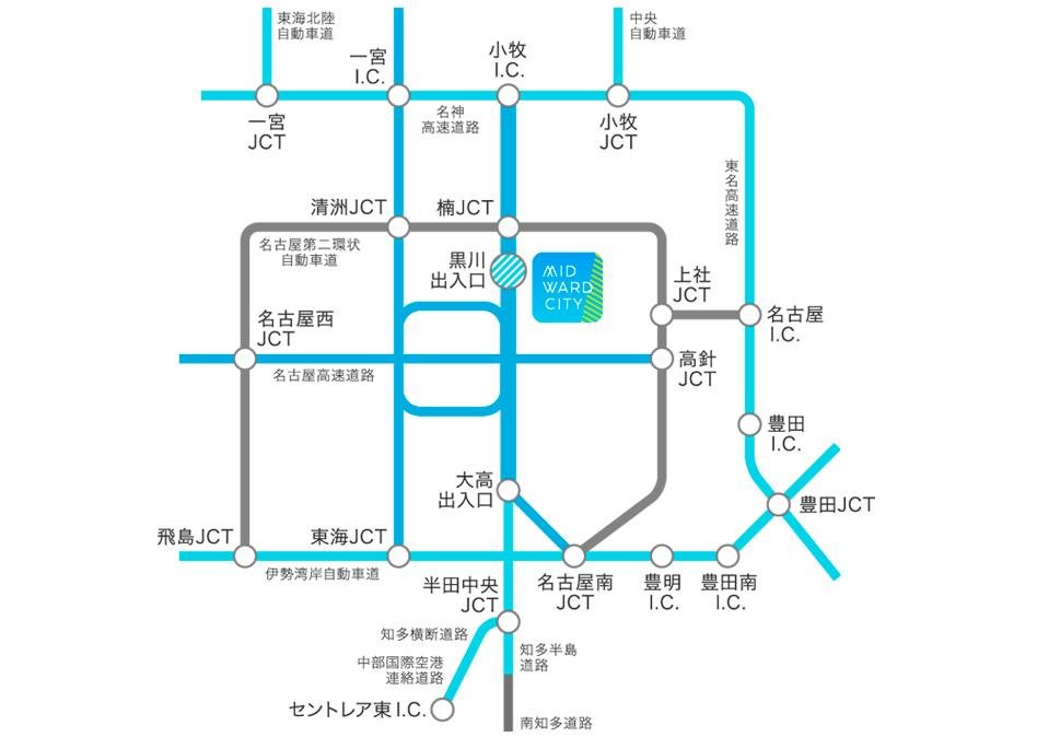 MID WARD CITYの交通アクセス図