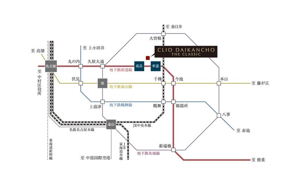 クリオ代官町ザ・クラシックの交通アクセス図