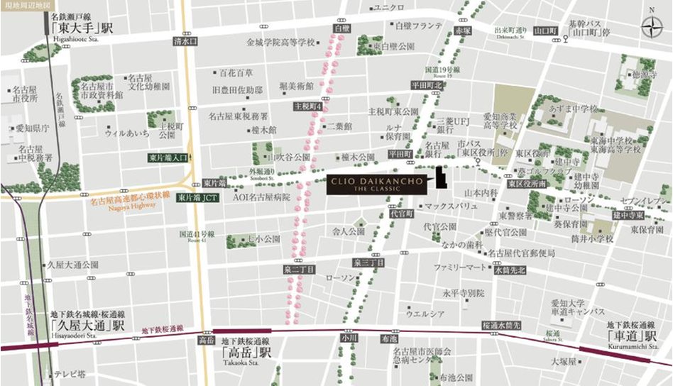 クリオ代官町ザ・クラシックの交通アクセス図