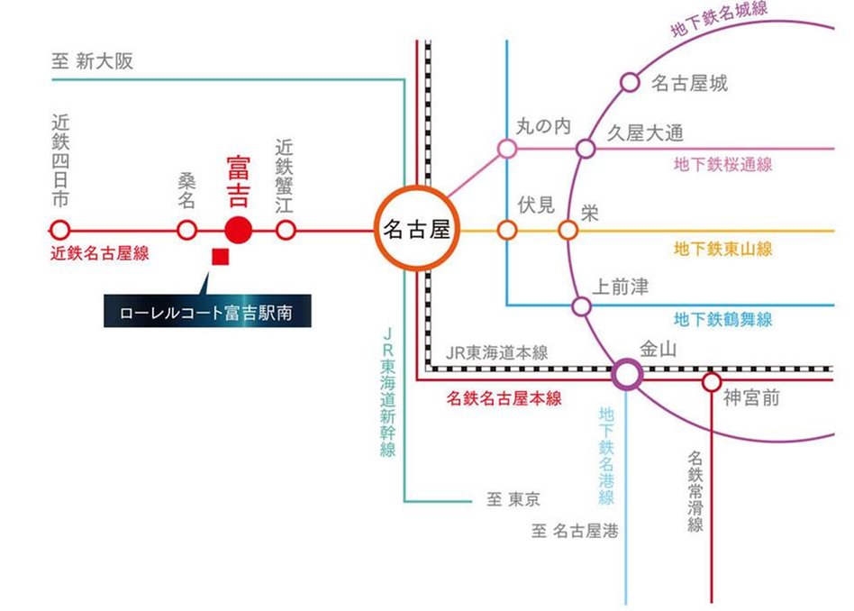 ローレルコート富吉駅南の交通アクセス図