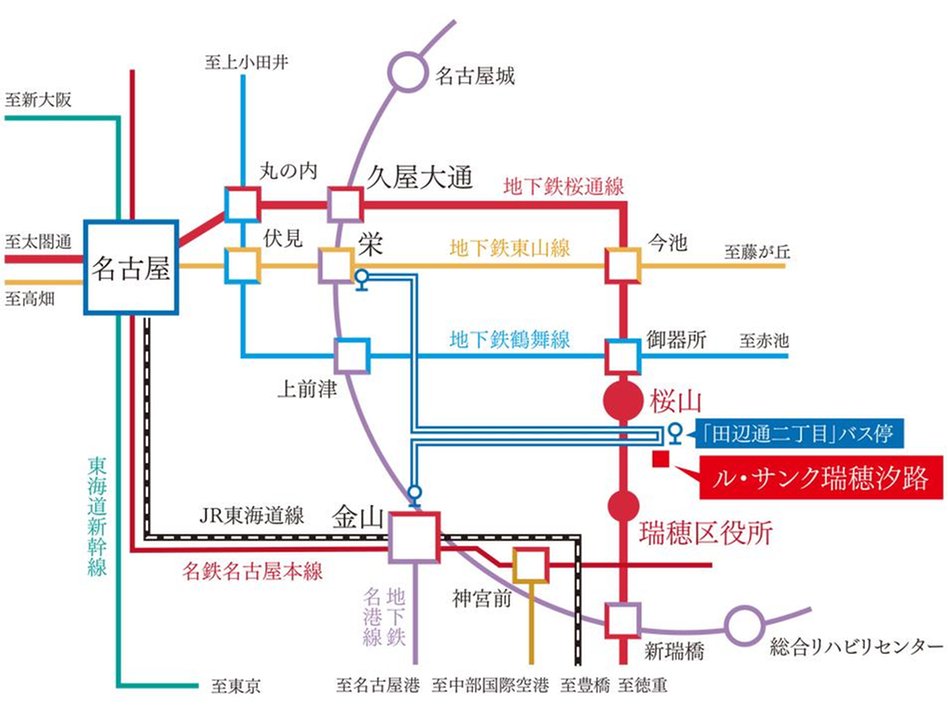 ル・サンク瑞穂汐路の交通アクセス図