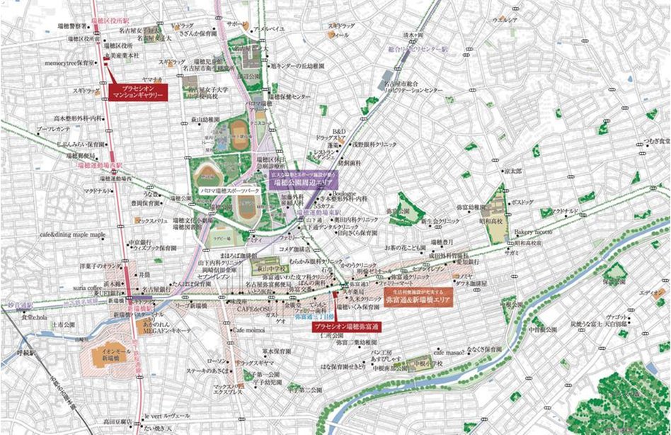 プラセシオン瑞穂弥富通の現地案内図