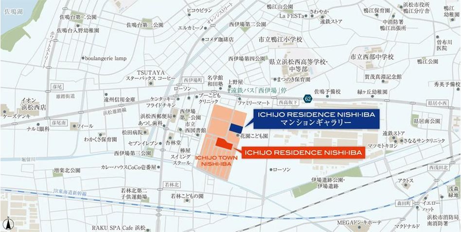 一条レジデンス西伊場（ICHIJO RESIDENCE NISHI-IBA）の現地案内図
