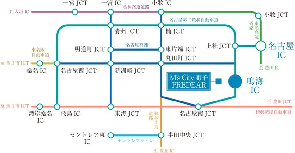 エムズシティ鳴子プレディアの交通アクセス図