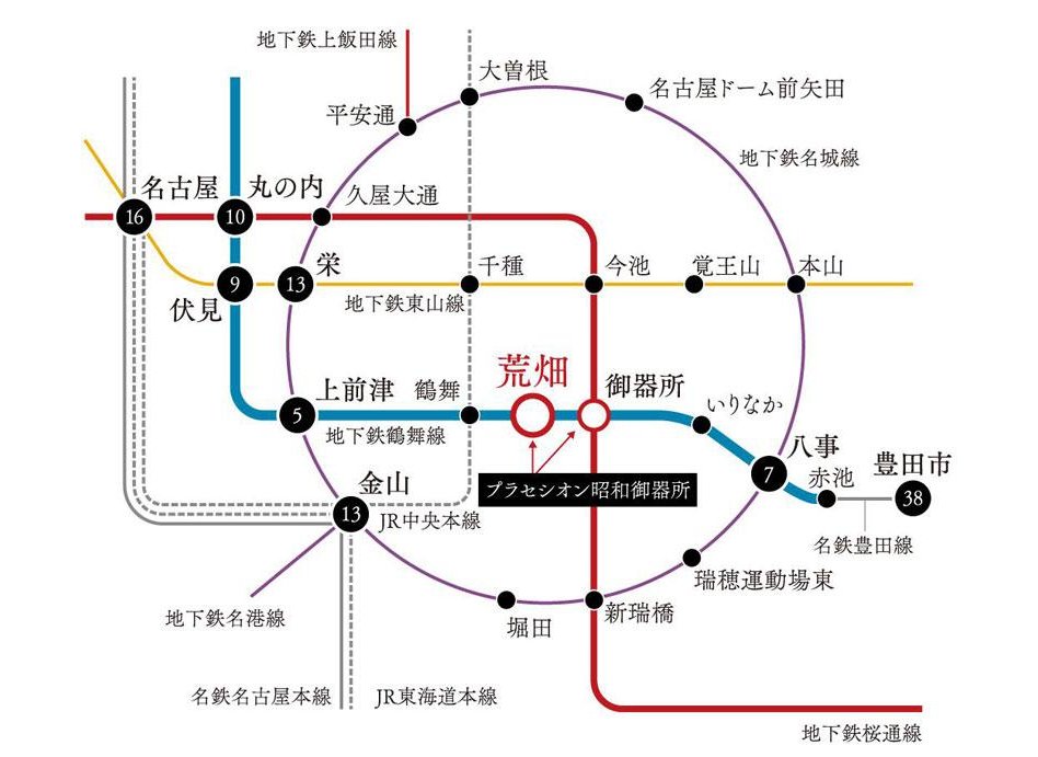 プラセシオン昭和御器所の交通アクセス図