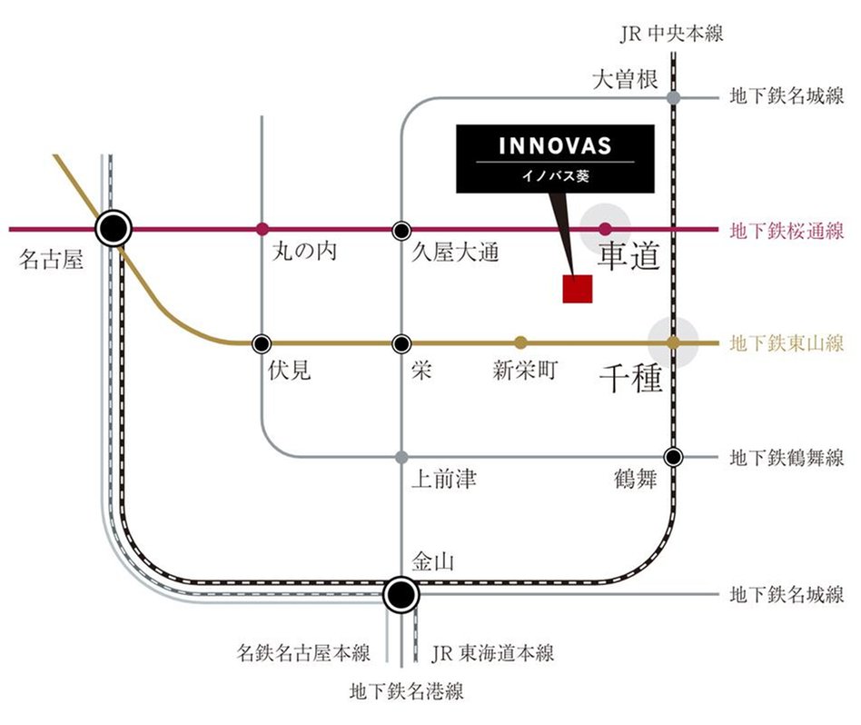 イノバス葵の交通アクセス図
