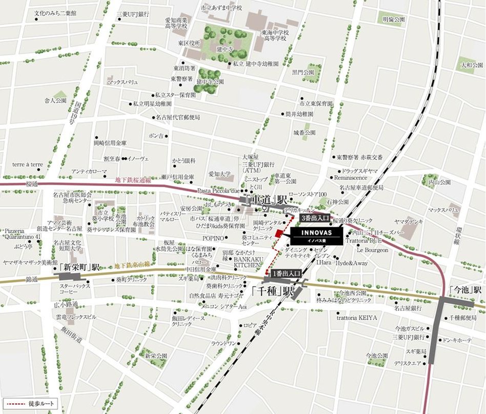 イノバス葵の現地案内図