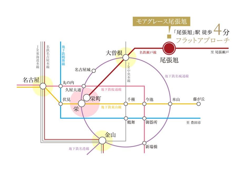 モアグレース尾張旭の交通アクセス図