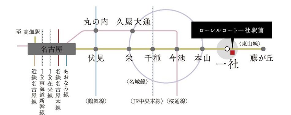 ローレルコート一社駅前の交通アクセス図