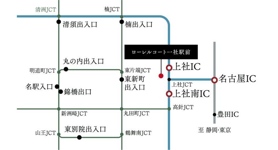 ローレルコート一社駅前の交通アクセス図