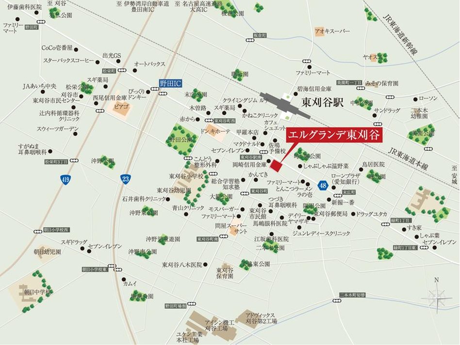 エルグランデ東刈谷の現地案内図