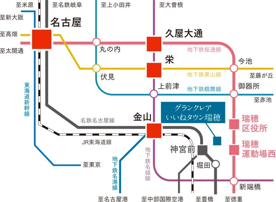 グランクレアいいねタウン瑞穂の交通アクセス図