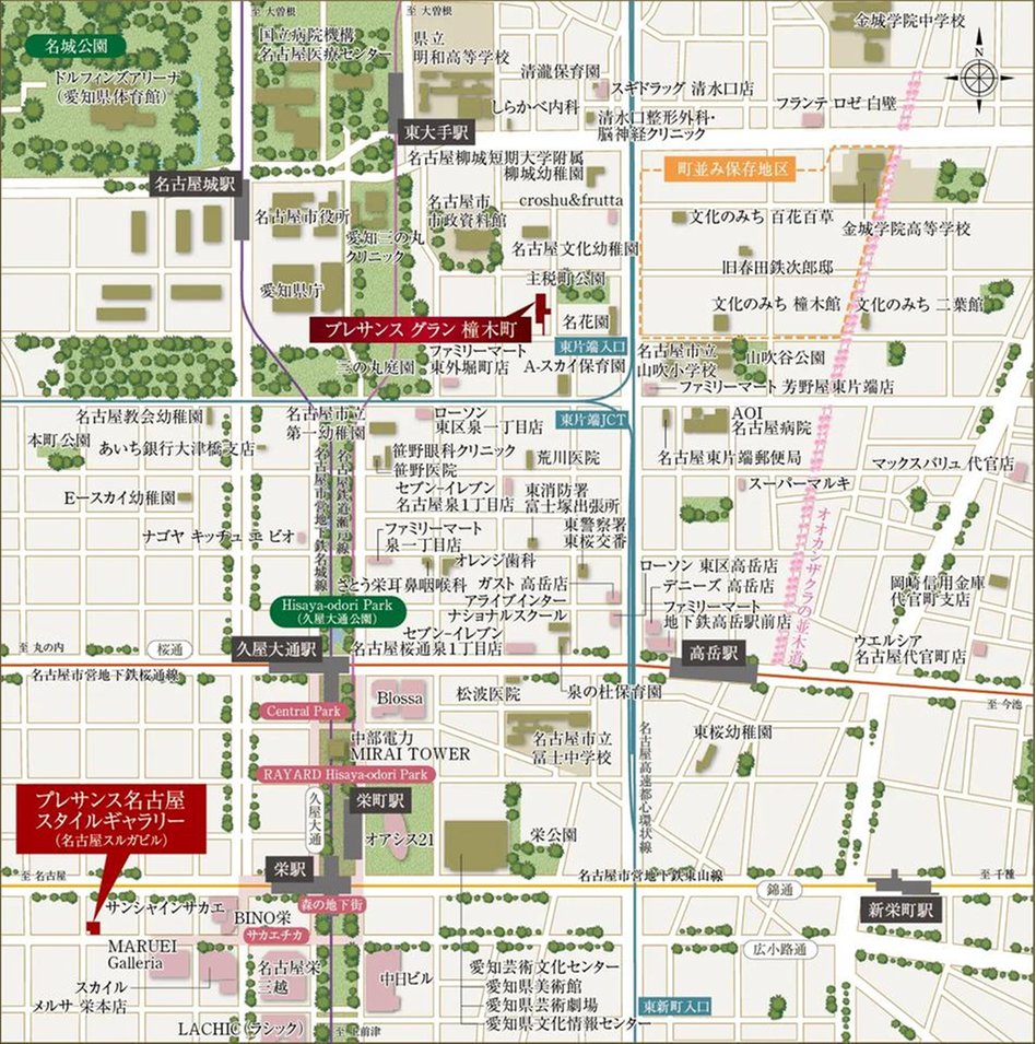プレサンス グラン 橦木町の現地案内図