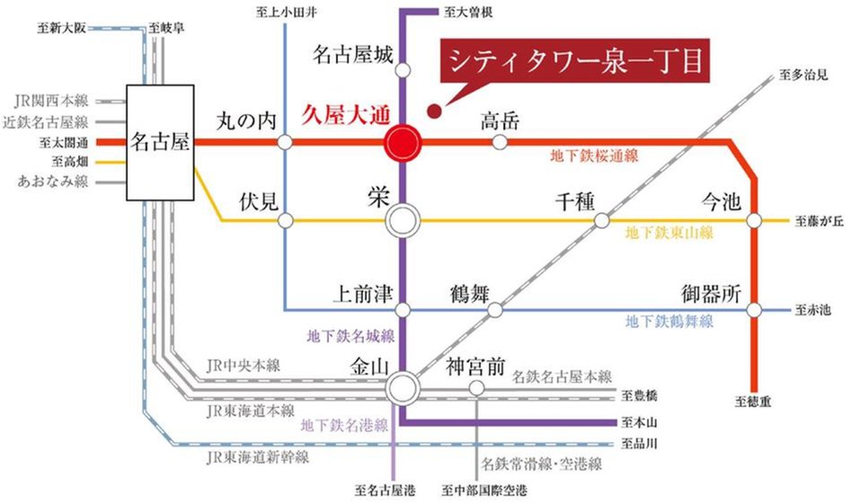 シティタワー泉一丁目の交通アクセス図