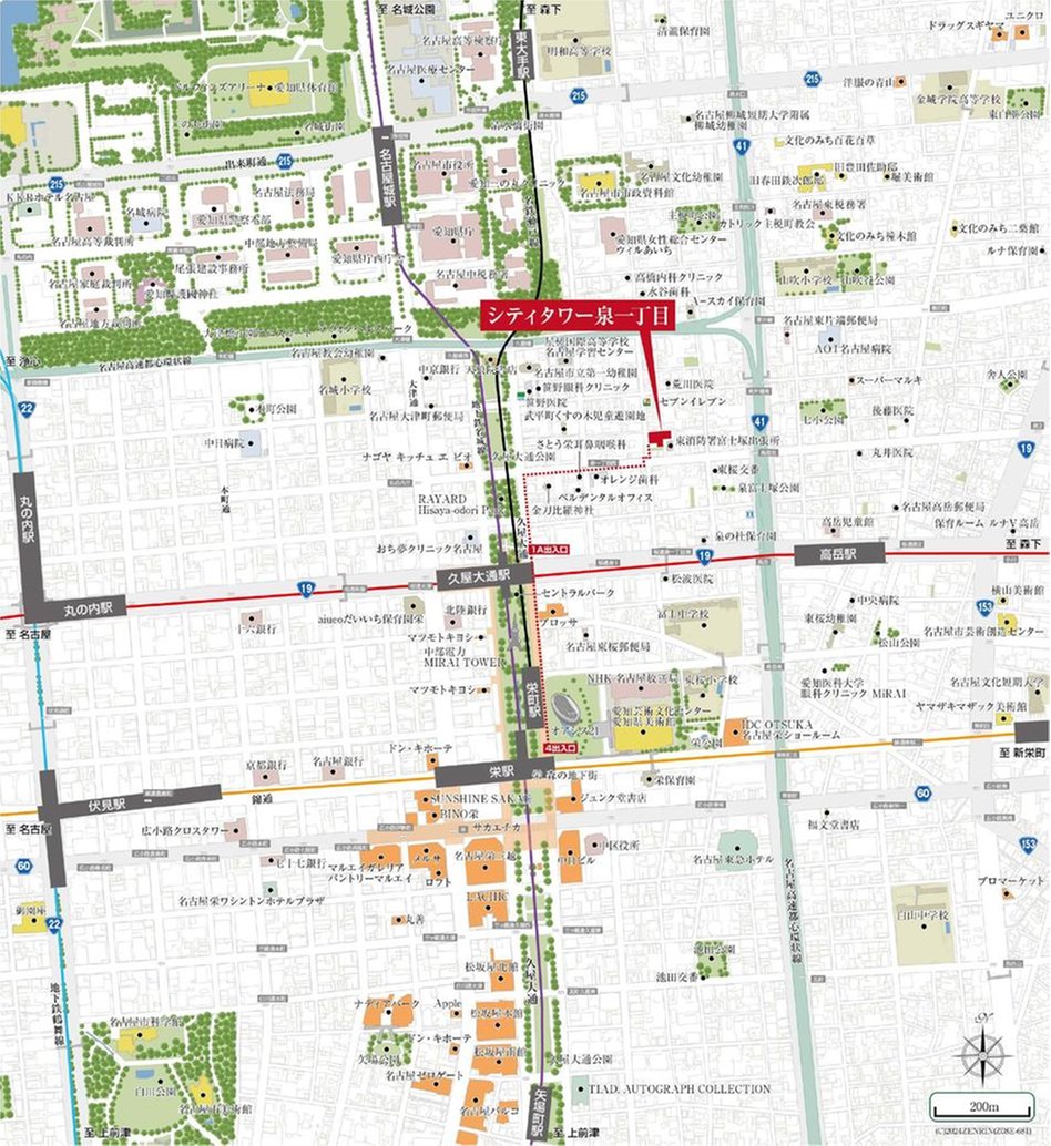 シティタワー泉一丁目の現地案内図