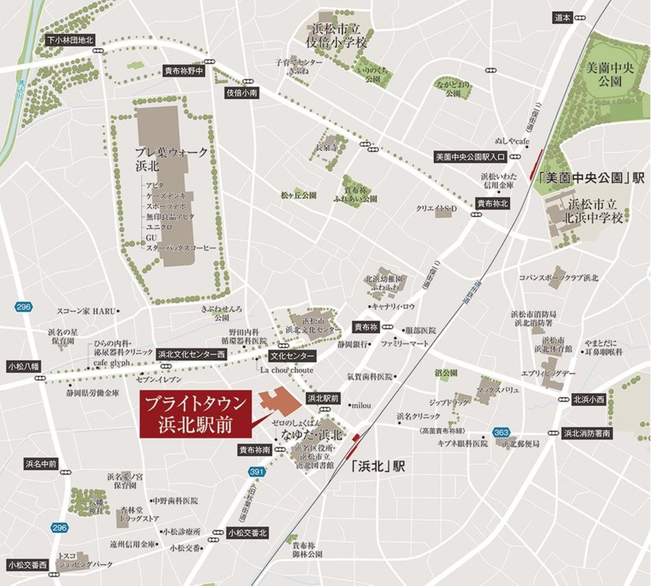 ブライトタウン浜北駅前の現地案内図