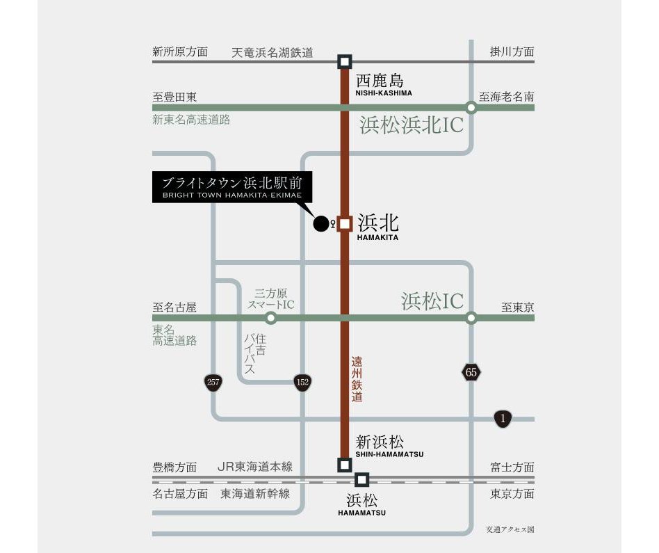 ブライトタウン浜北駅前の交通アクセス図