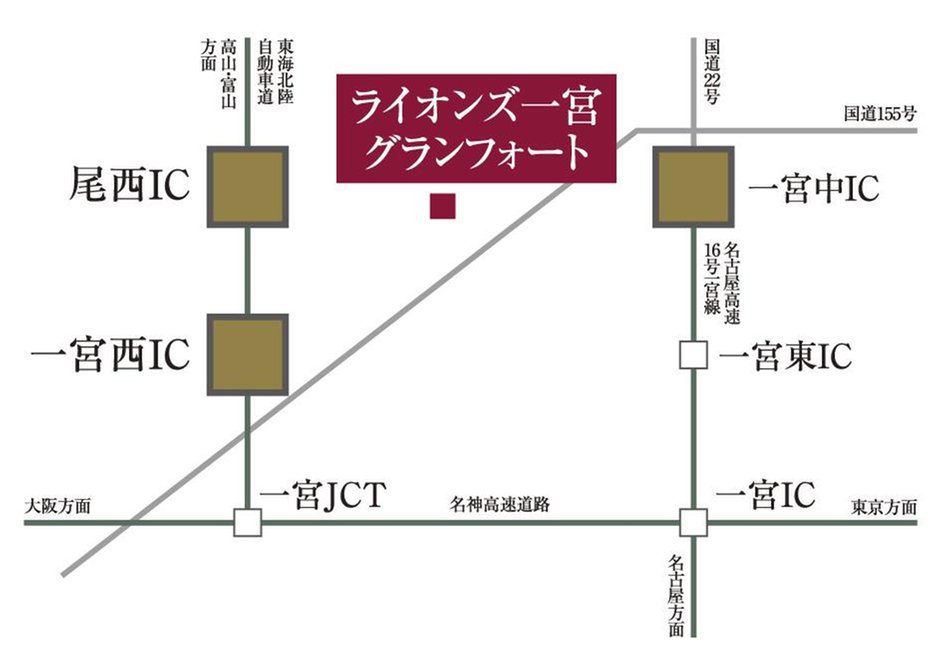 ライオンズ一宮グランフォートの交通アクセス図