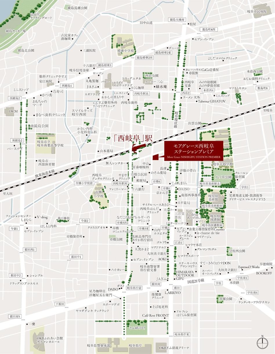 モアグレース西岐阜ステーションプレミアの現地案内図