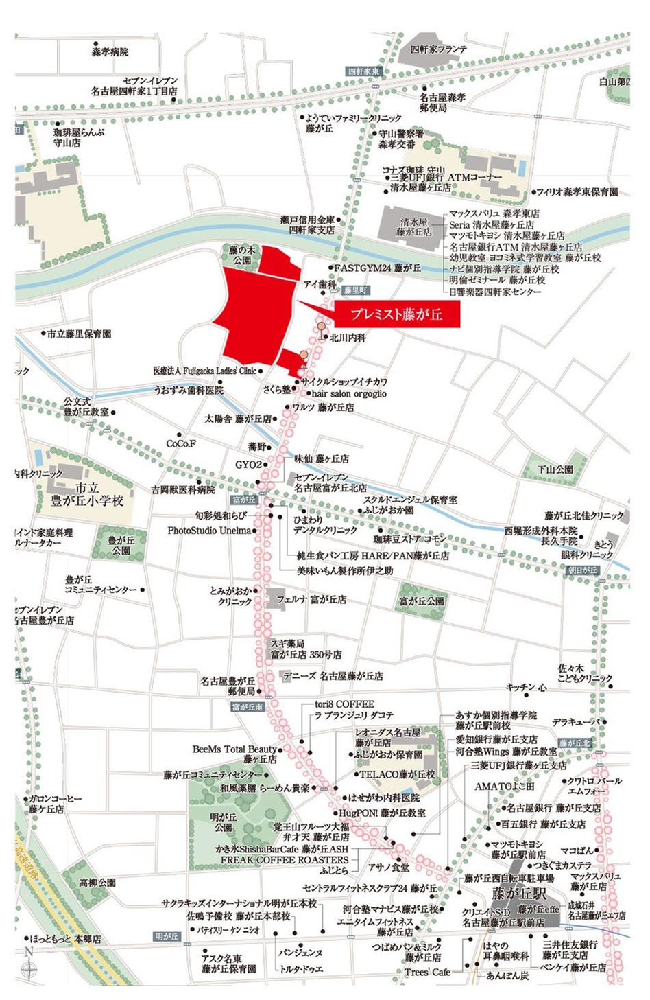 プレミスト藤が丘の現地案内図